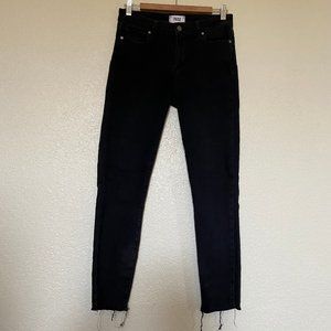 PAIGE black verdugo ankle skinny mid rise raw hem jeans size 28 anthropologie
